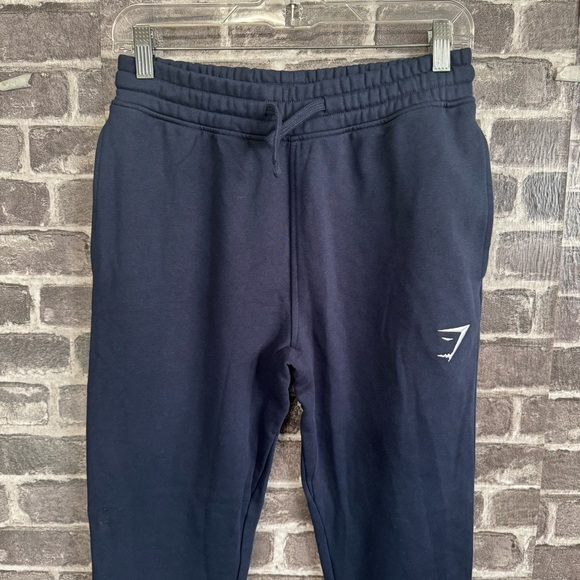 Gymshark crest joggers navy blue sweat pants pockets - Picture 2 of 11